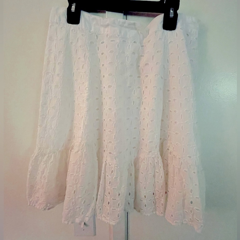 White Eyelet Ruffle Skirt - Picture 3 of 5